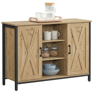 Credenza Industrial Loft Artisan in Legno e Acciaio