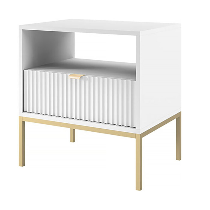 Table de chevet en bois "Tunis" - Blanche