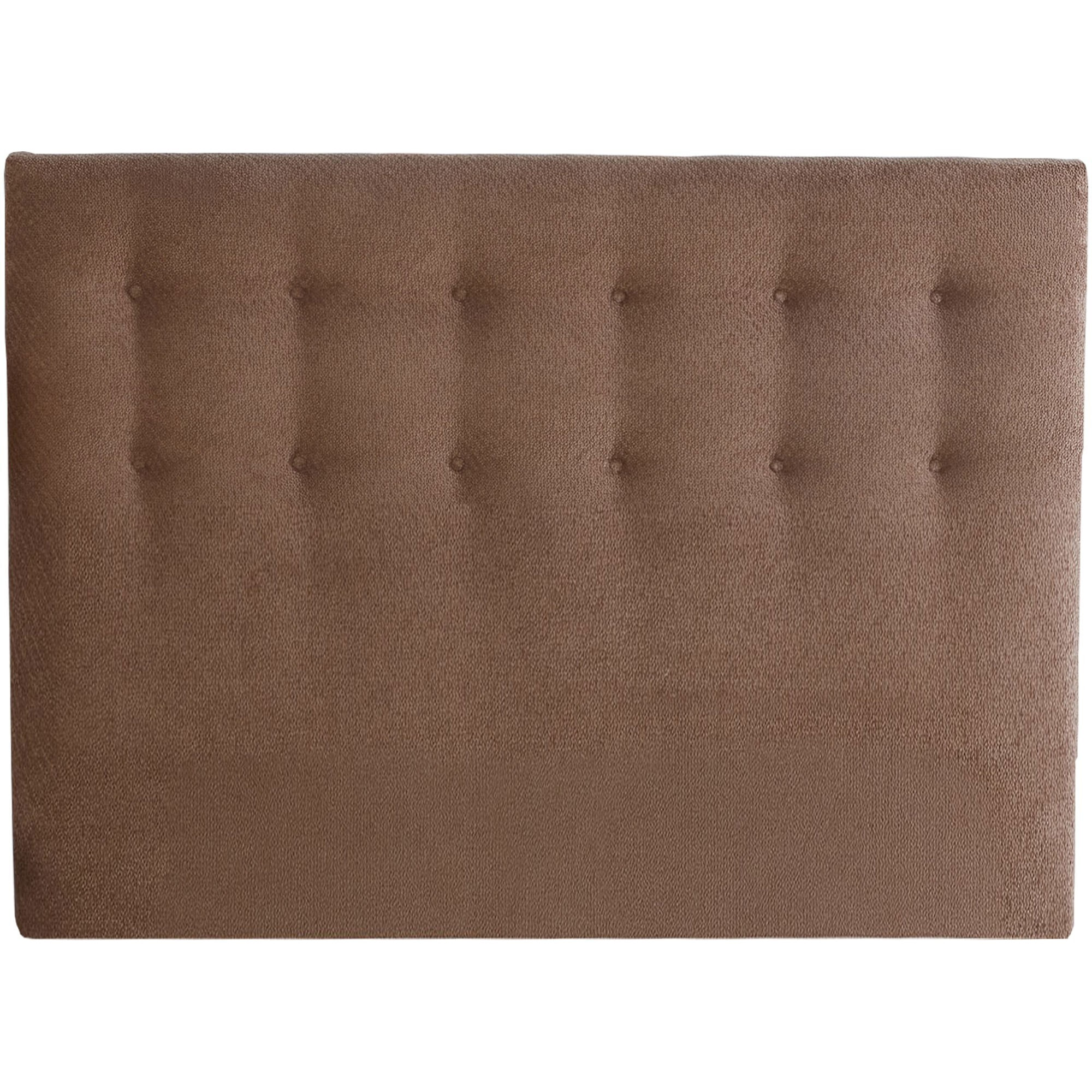 Tête de lit capitonnée EDEN moka, chenille bouclettes