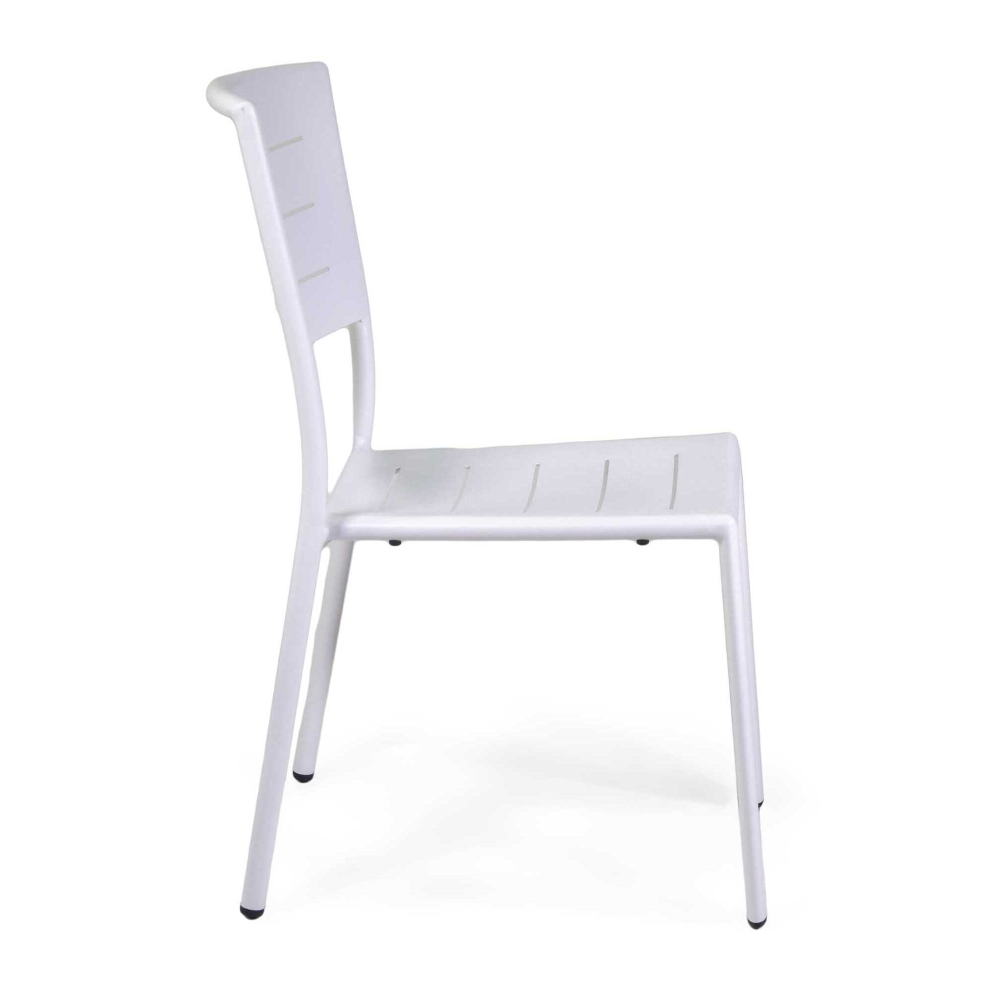 Sedia Vacchetti Delta in alluminio bianco cm45x59,5h85