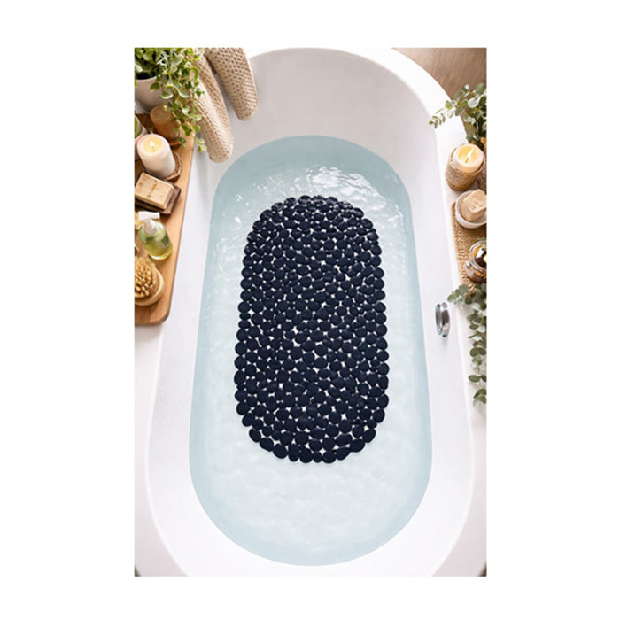 Tapis Fond de baignoire PVC GALETS Noir MSV