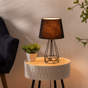 Lampe filaire "Moca" noire - métal H35 cm