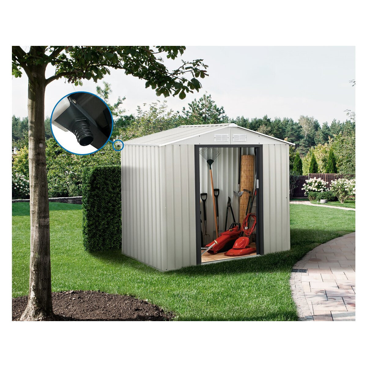 Abri de jardin métal "Nebraska" - 4,07m² avec gouttière