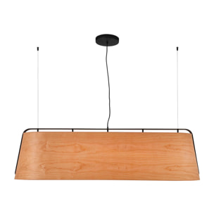 STOOD Lampada sospensione nera et legno