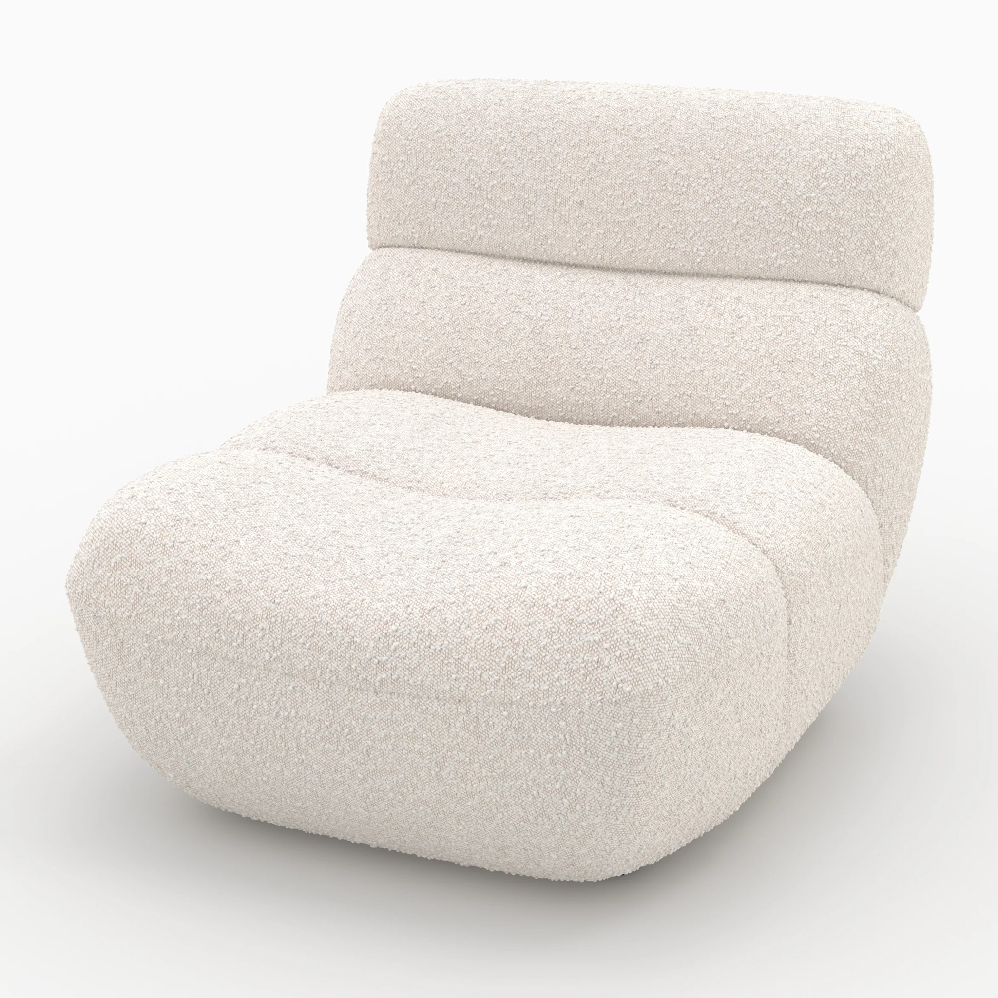 Fauteuil en tissu bouclé blanc - Teddy