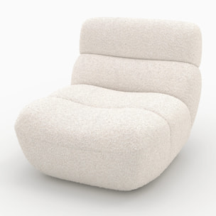 Fauteuil en tissu bouclé blanc - Teddy