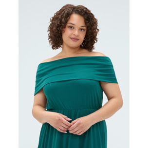 Fiorella Rubino - Vestido largo Chill off-shoulder en jersey - Verde