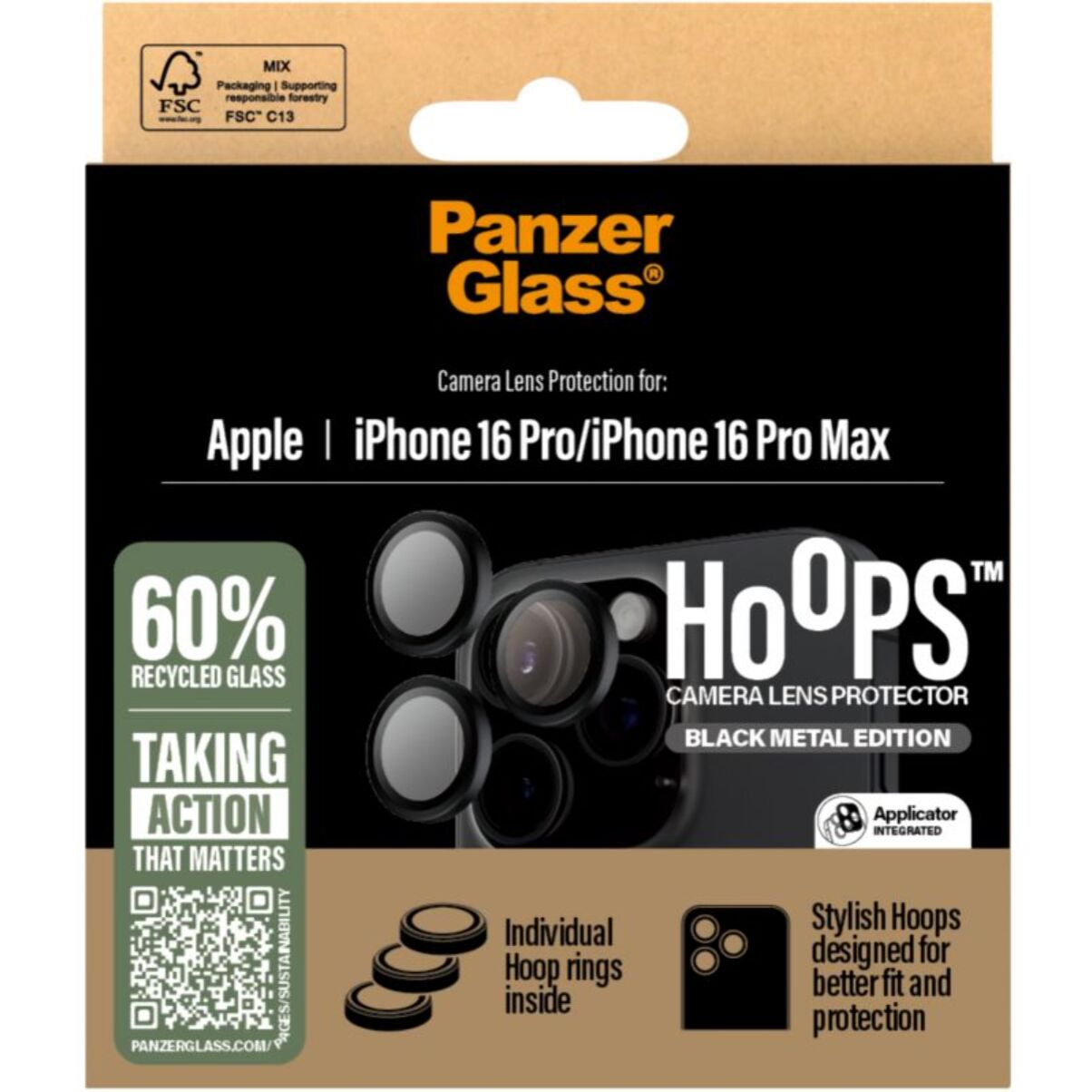 Protège objectif PANZERGLASS iPhone 16 Pro/Pro Max protège objectif