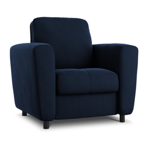 Fauteuil "Audra" en velours bleu roi