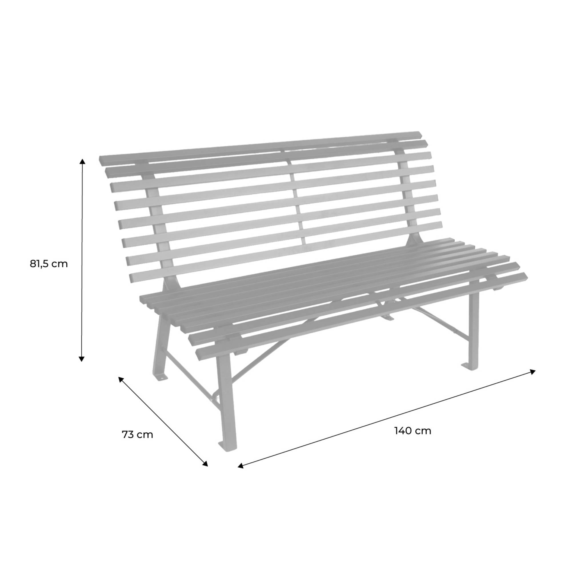 Banc de jardin acier 2 places NIMA