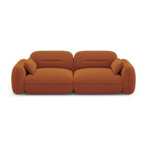 Canapé modulable "Sydney" 3 places en velours terracotta