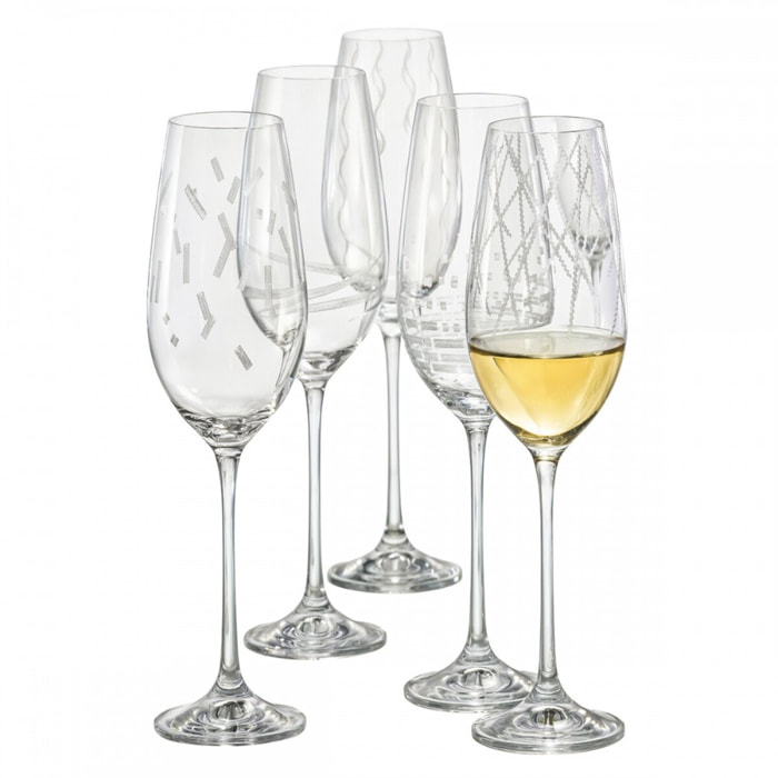 Set de 6 flutes a champagne tempo