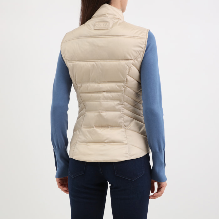 Doudoune sans manches Ginger - doublure imprimée - beige