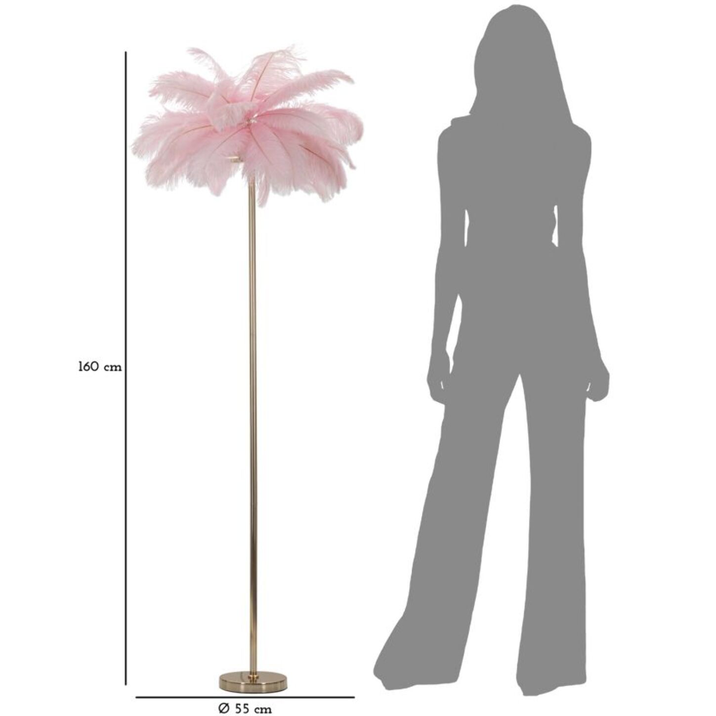 LAMPADA DA TERRA PALM ROSA CM Ø 55X160