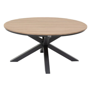 Table de jardin "Oriengo" acacia & graphite 4 places en aluminium traité époxy