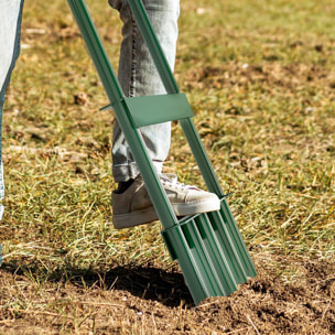 Aireador de Césped Manual, Aireador de 5 Púas Huecas con Mango Antideslizante, Herramienta de Perforación de Césped para Cuidado de Jardines y Patios, Verde Oscuro