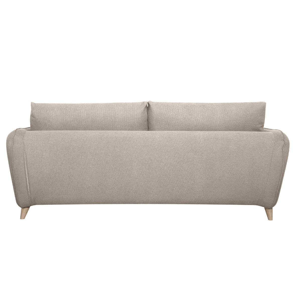 Canapé convertible scandinave 3 places en tissu beige avec matelas 10 cm CREEP