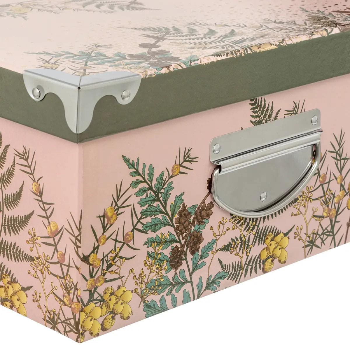 Lot de 6 boîtes cadeau rectangles coins métal imprimées Secrets des Bois