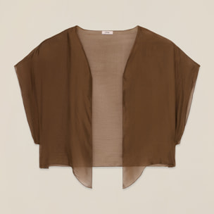 Oltre - Coprispalle in voile misto seta - Marrone