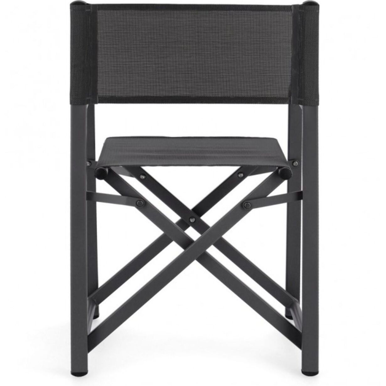 Set di 4 sedie TAYLOR in alluminio antracite e textilene antracite, pieghevoli