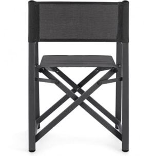 Set di 4 sedie TAYLOR in alluminio antracite e textilene antracite, pieghevoli