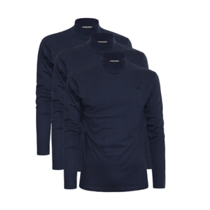 3 Maglie Lupetto Uomo Caldo Cotone Nottingham, Art. NOTLPUDI Blu