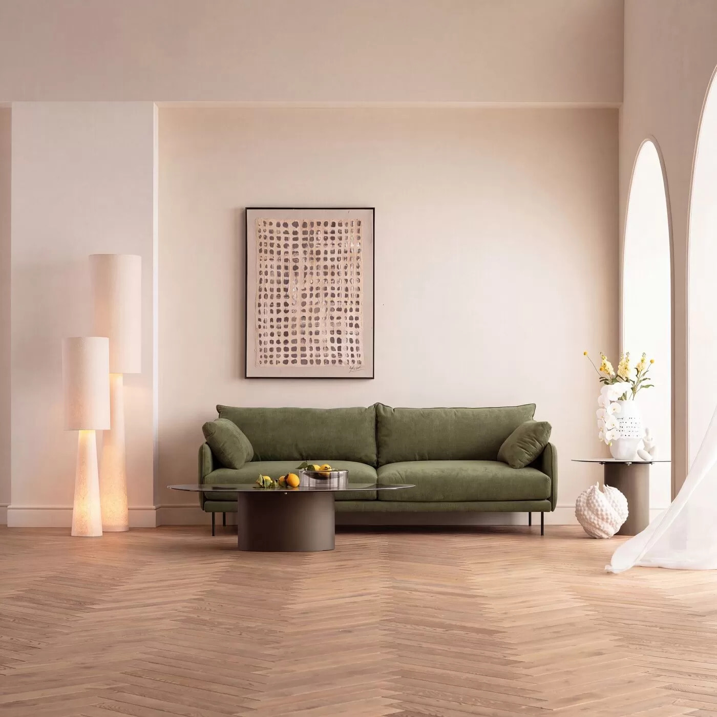 Canapé Edna 3 places vert Kare Design