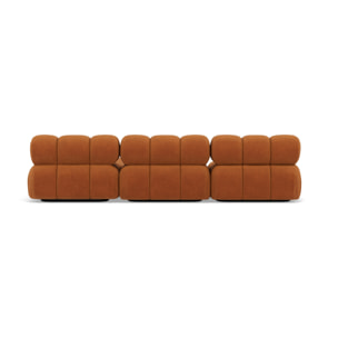 Ruby - canapé modulable d'angle droit 4 places en velours texturé - Terracotta
