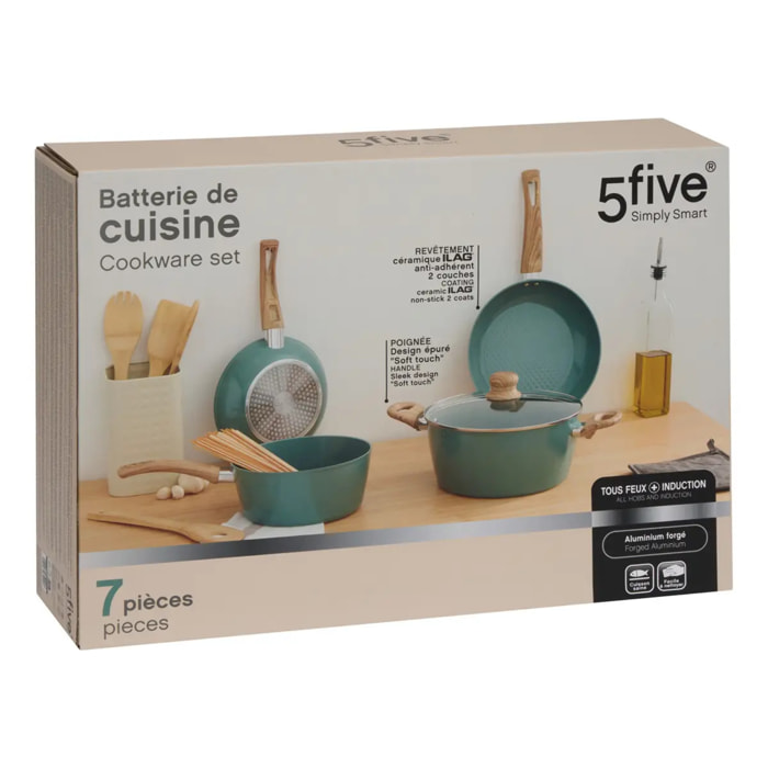 batterie de cuisine 7 pièces en aluminium forgé