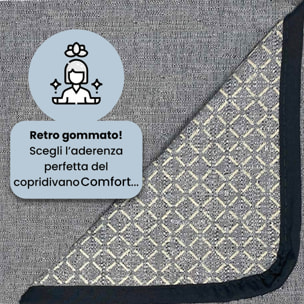 COPRIDIVANO COMFORT, Antiscivolo, Cotone+Microfibra+Fibre Varie, Made in Italy - GRIGIO SCURO