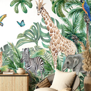 Papier peint panoramique jungle préencollé grand safari H 250 x L 360 cm