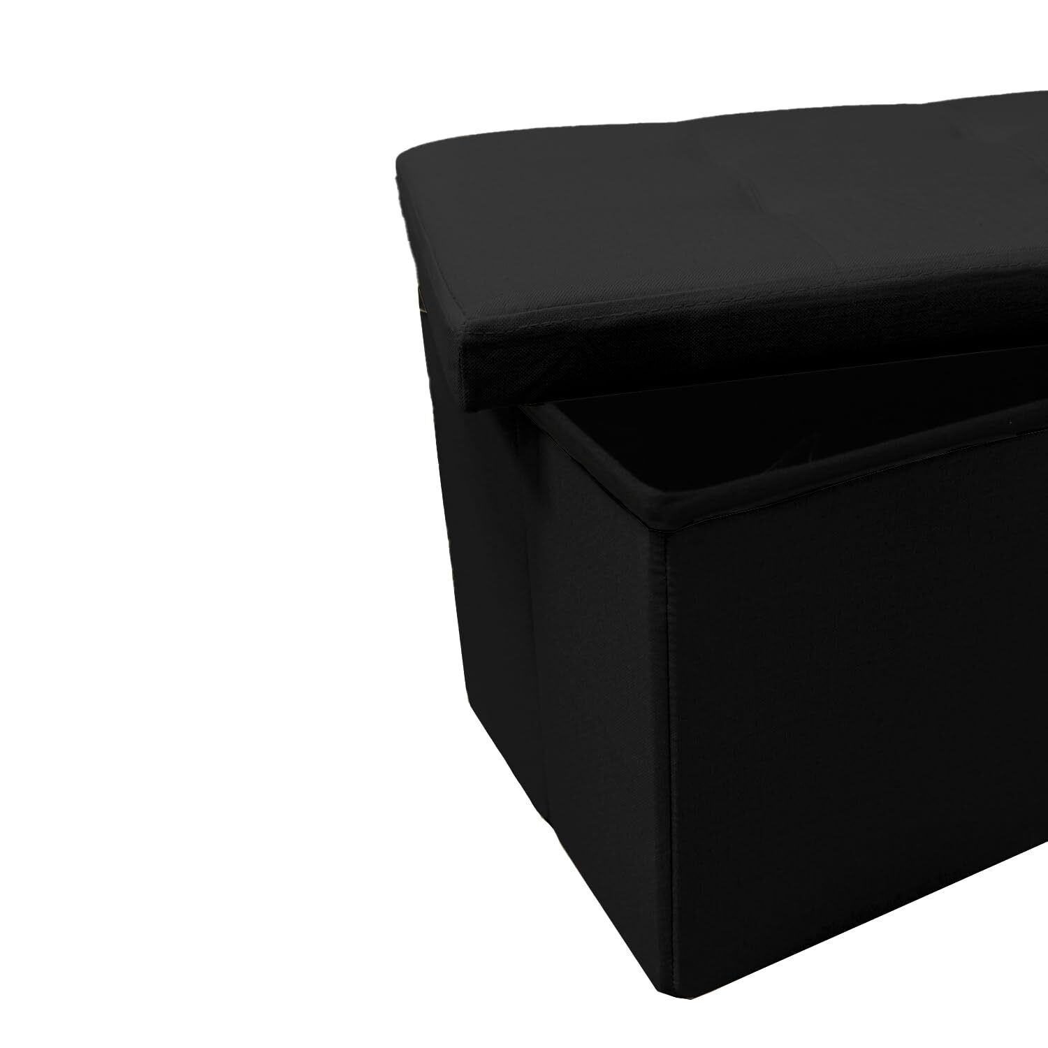 Pouf contenitore imbottito in tessuto con seduta lunga, panca multifunzione con spazio interno, ideale come poggiapiedi, seduta o contenitore, pratico e versatile per soggiorno, camera o ingresso, facile da pulire, dimensioni 76x34x34 cm