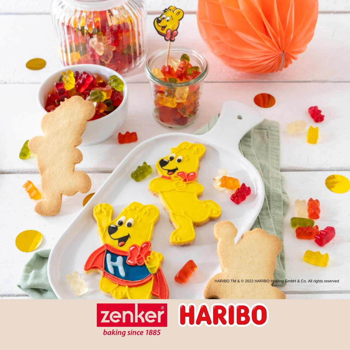 Lot de 2 emporte-pièces en inox motif ourson doré Zenker Haribo