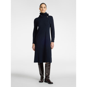 Elena Mirò - Abito in tricot con bottoni - Blu