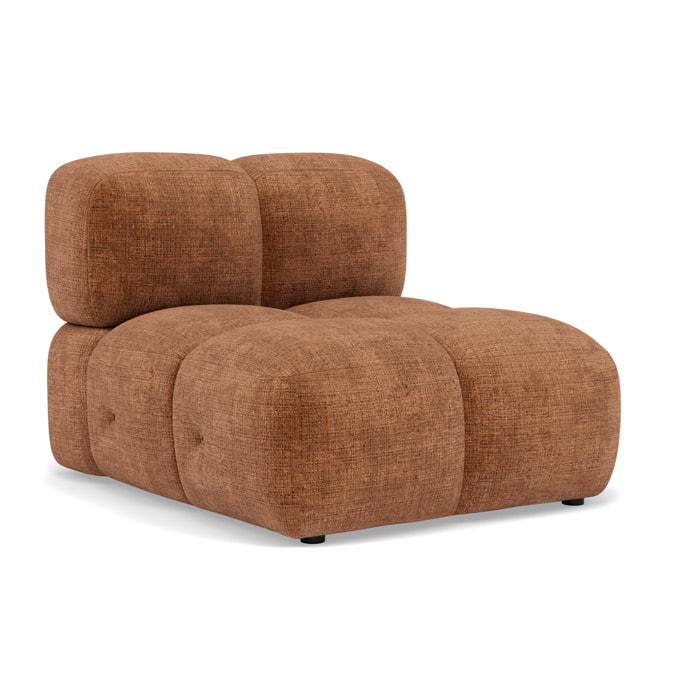 Grace - module d'assise sans accoudoir en velours texturé - Rouille