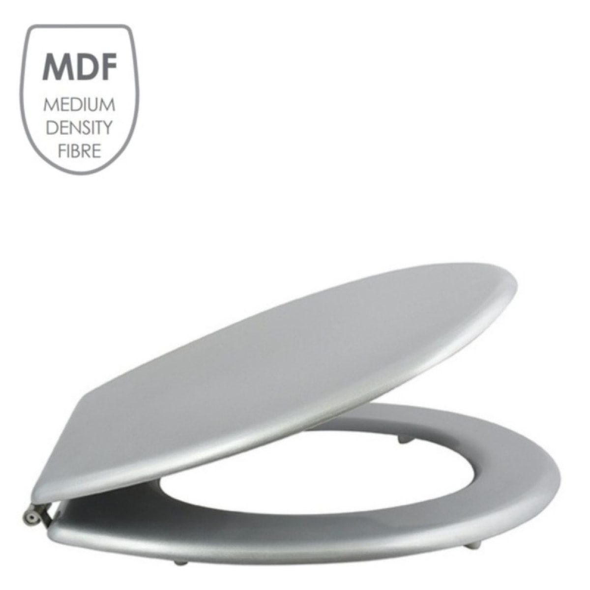 MSV Abattant WC MDF CLEO Argent - Charnières Inox