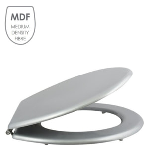 MSV Abattant WC MDF CLEO Argent - Charnières Inox