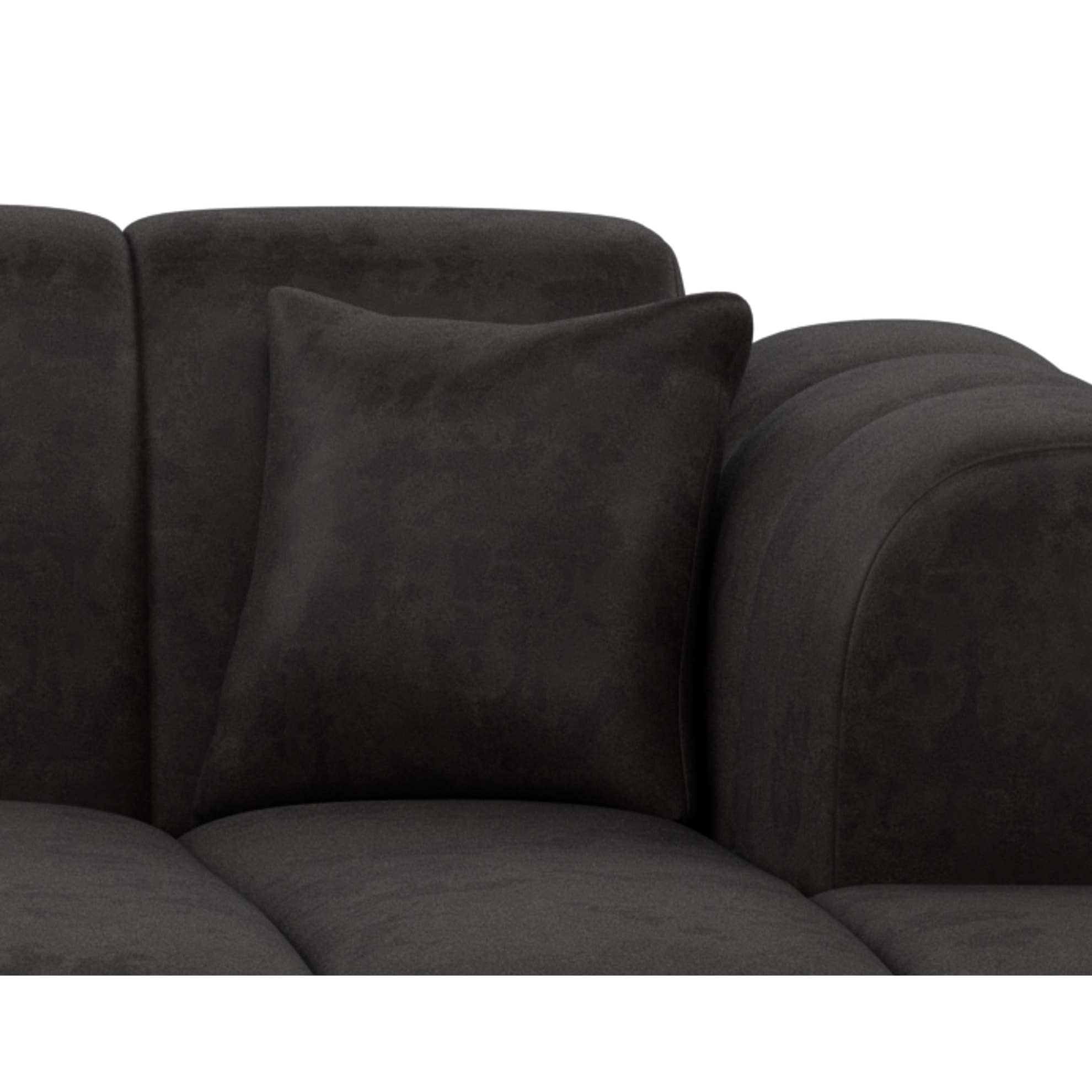 Curtis - canapé d'angle droit 4 places en simili - Noir