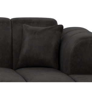 Curtis - canapé d'angle droit 4 places en simili - Noir