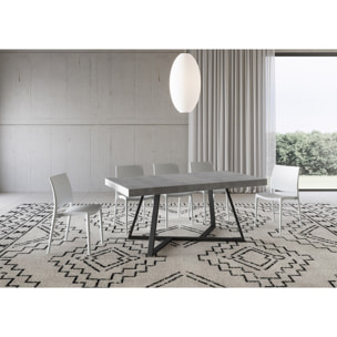 Mesa extensible 90x180/440 cm Booster cemento patas antracita