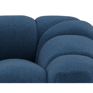 Ava - canapé 3 places bubble en velours texturé - Bleu