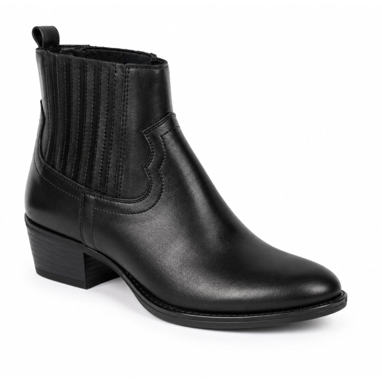 Texano basso in vera pelle - tacco 5 cm