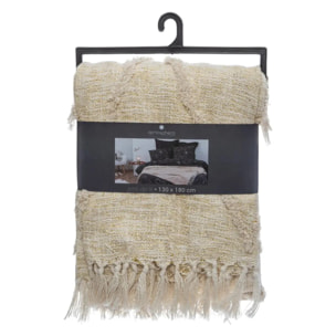 Jeté de lit "Shine" coton beige 130x180cm