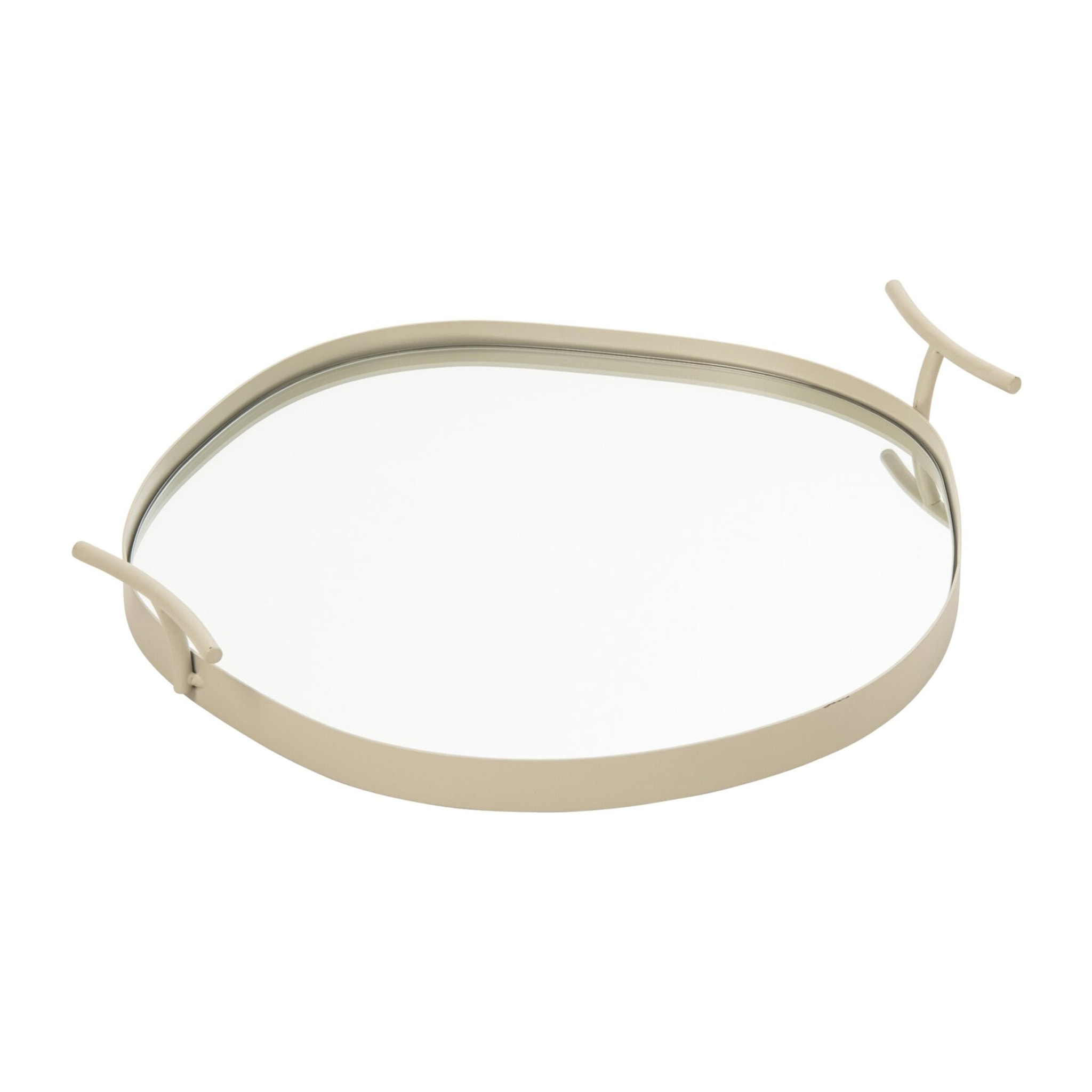 J-Line plateau miroir - fer - blanc - small