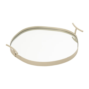 J-Line plateau miroir - fer - blanc - small