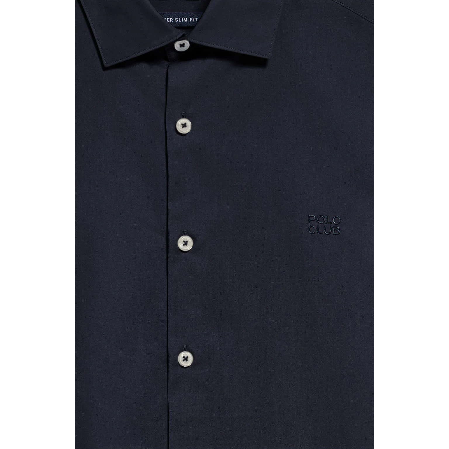 Camisa super slim fit popelín azul marino con logo bordado Polo Club