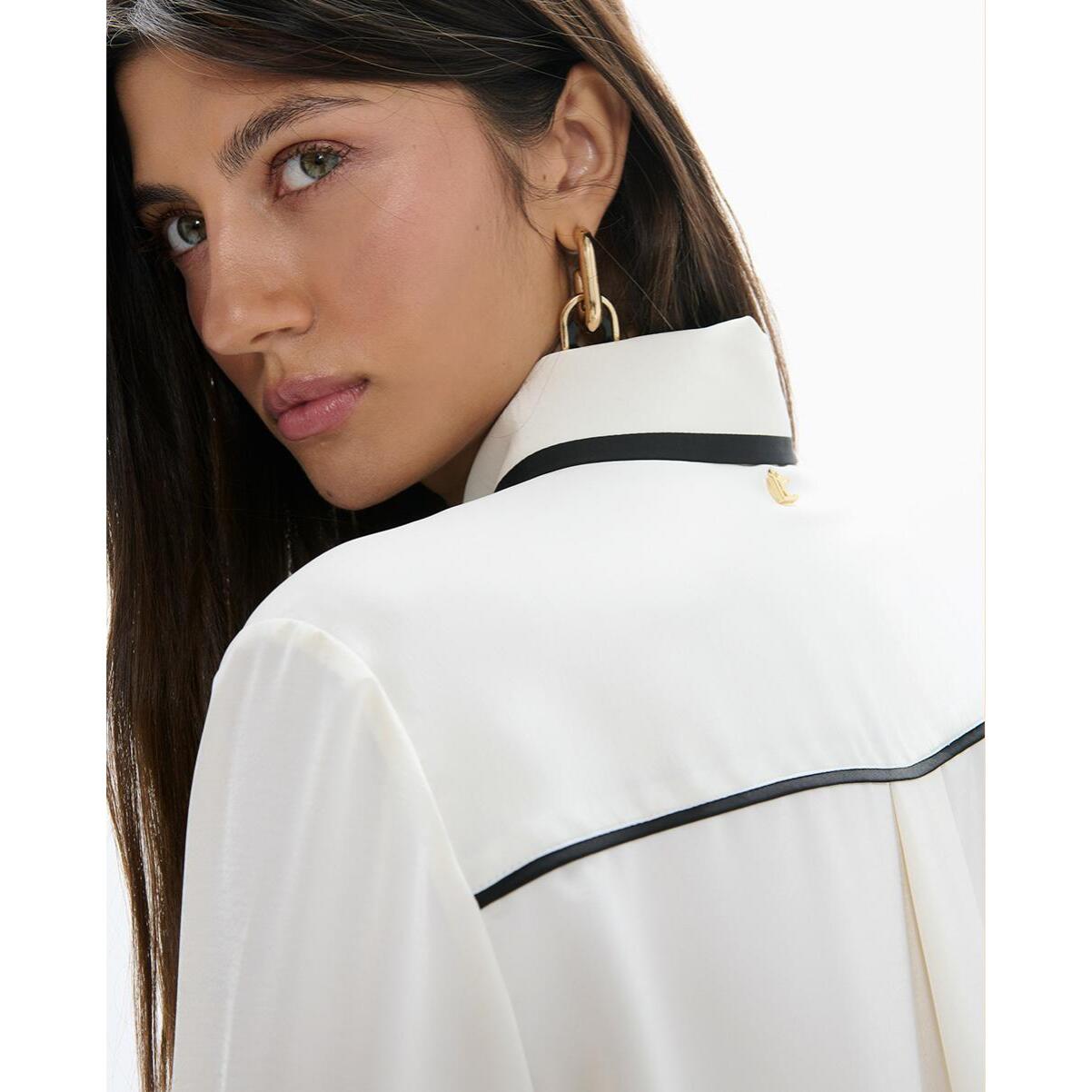 Camicia bicolore con colletto e polsini