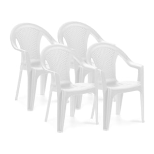 Pack 4 sillas de exterior Coral Blanco