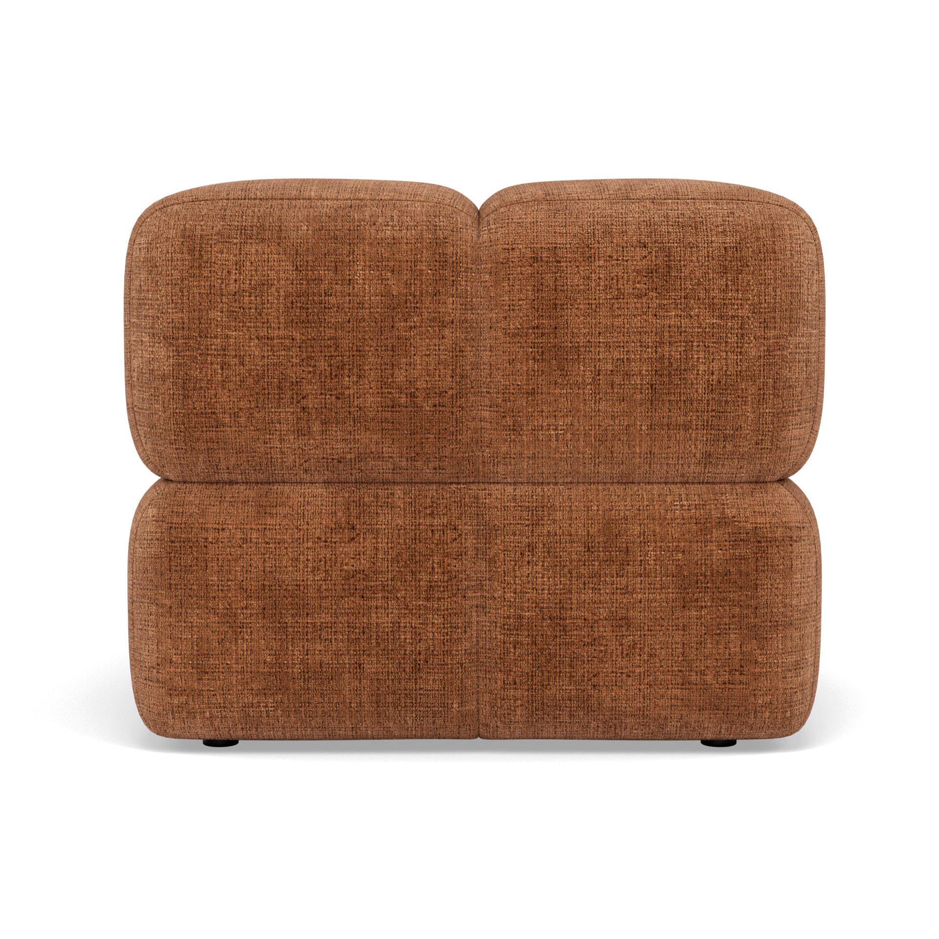 Grace - module d'assise sans accoudoir en velours texturé - Rouille
