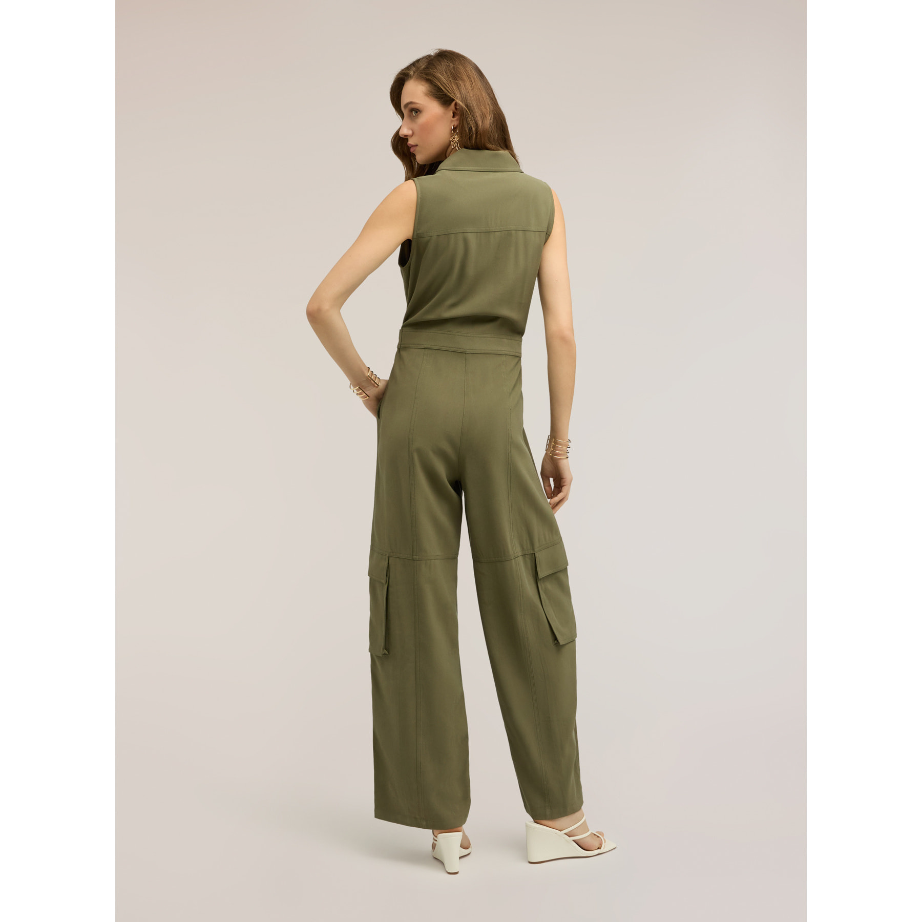 Motivi - Tuta lunga con tasche cargo - Verde militare